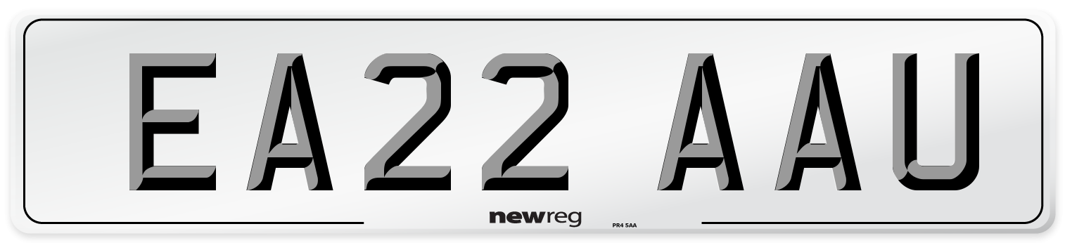 EA22 AAU Number Plate from New Reg
